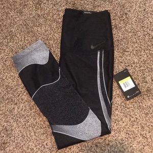 Nike, Small, black/gray, crop legging